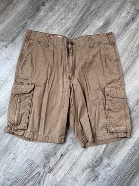 Carhartt Shorts Mens 38 Tan Force Relaxed Fit Ripstop Cargo Workwear 101168